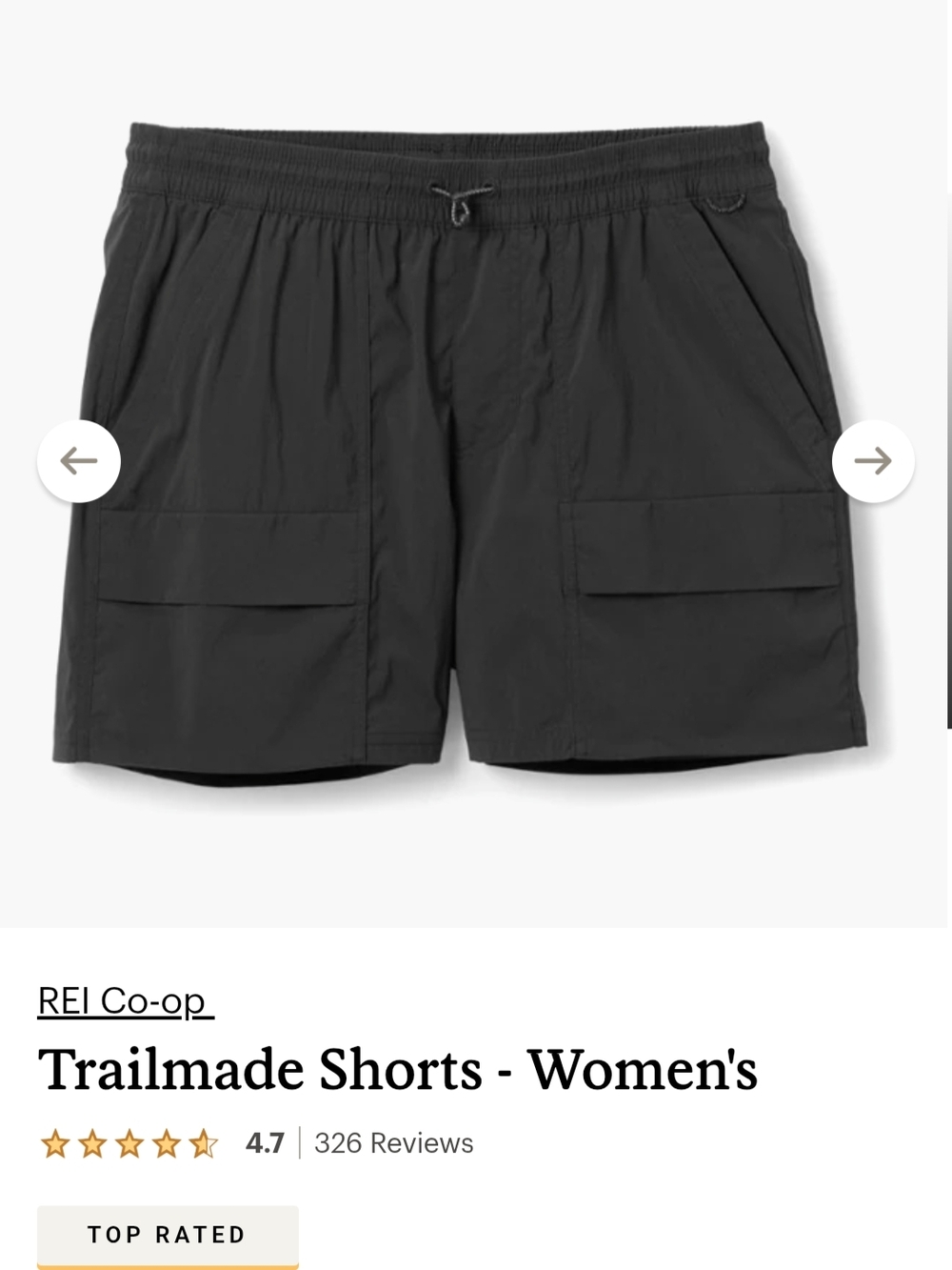 REI Trailmade Women's Cargo Shorts — Black
